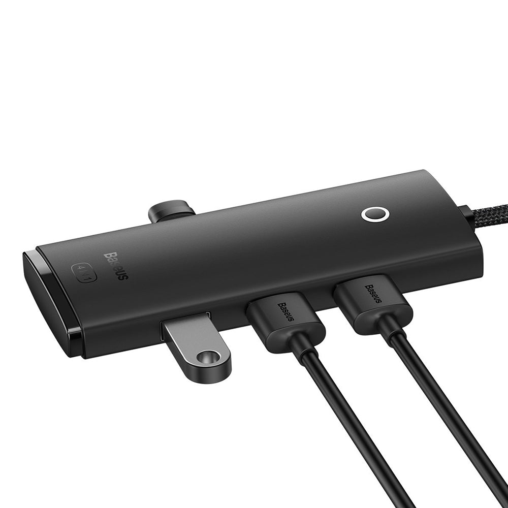 Hub USB Baseus Lite, 4 x USB-A 3.0 - 1 x USB-C, 1m, Crni WKQX030101