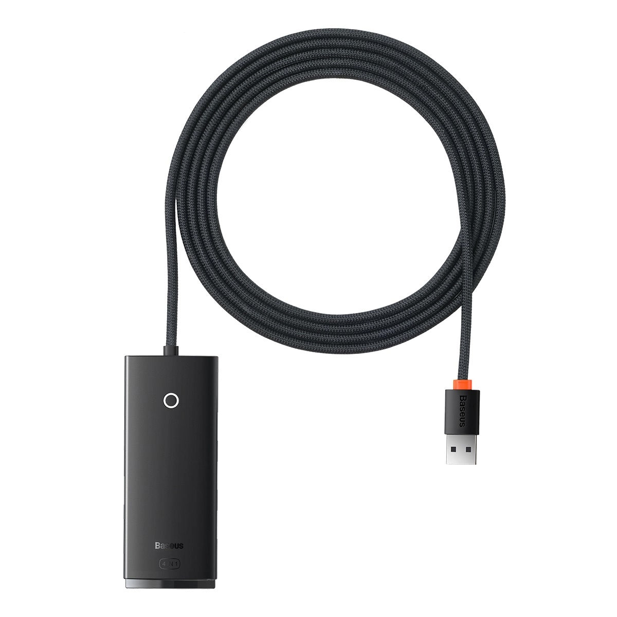 Hub USB Baseus Lite, 4 x USB-A 3.0 - 1 x USB-C, 2m, Crni WKQX030201
