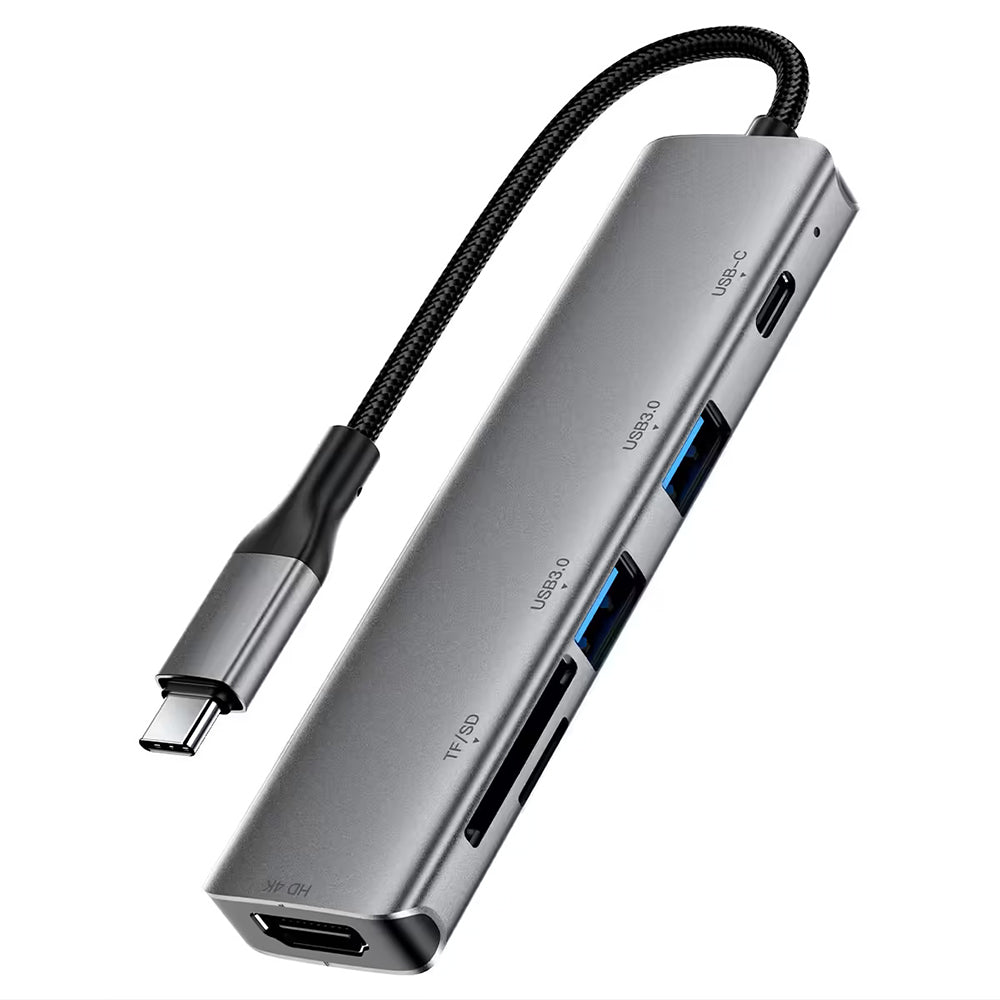 Hub USB-C Acefast J18, 6u1, Sivi