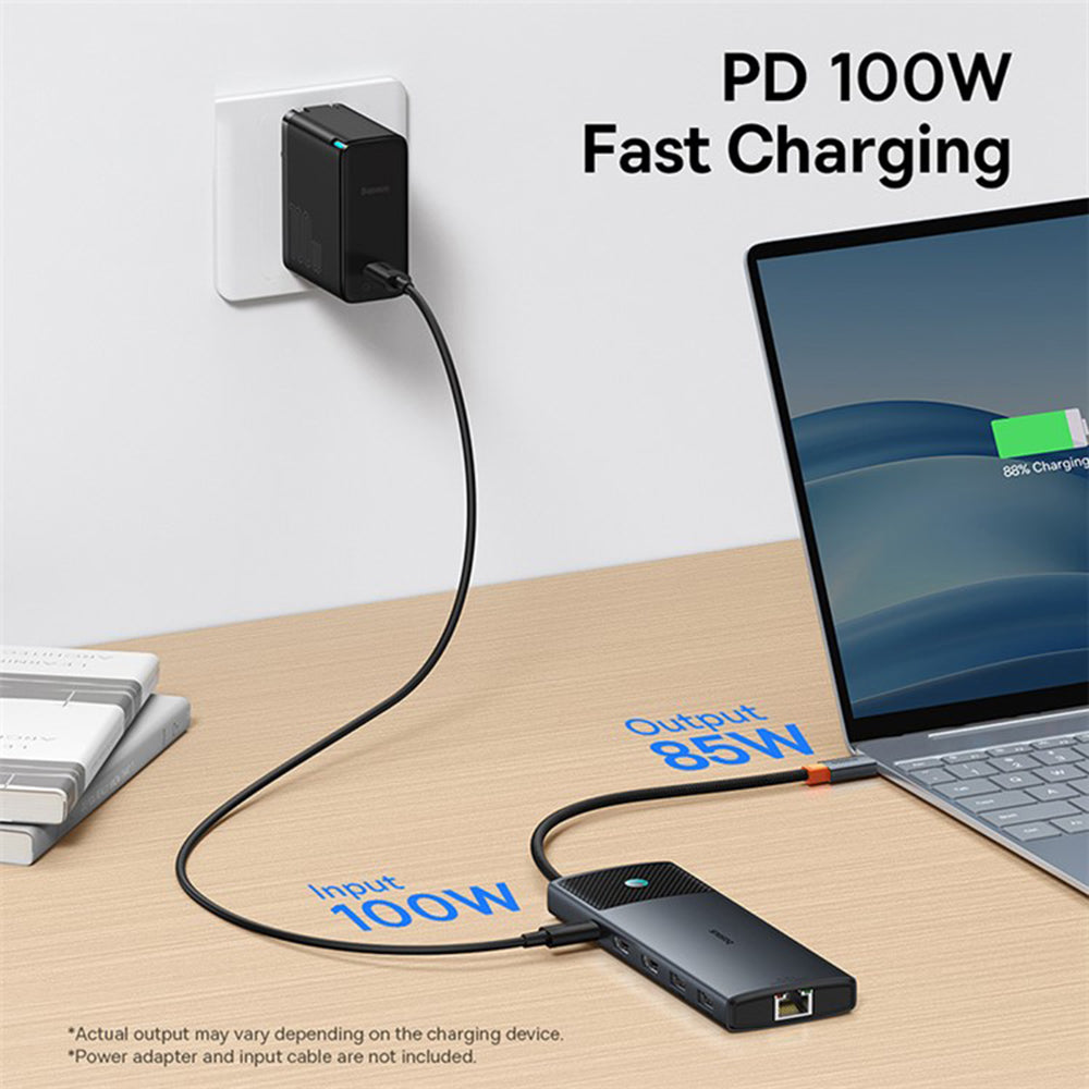 Hub USB-C Baseus Gleam II, 10in1, Crni B0114200