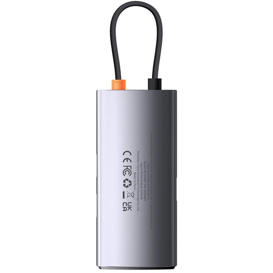 Hub USB-C Baseus Metal Gleam, 3 x USB-A - 1 x RJ45, Sivi WKWG070113