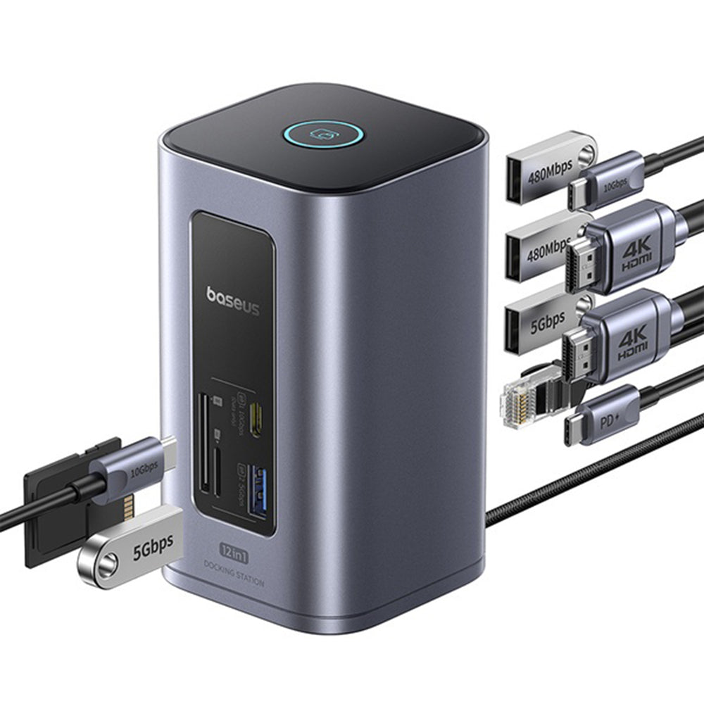 Višenamjenski hub Baseus Nomos NU1 Air Spacemate, 12-u-1, sivi B00061800123-00