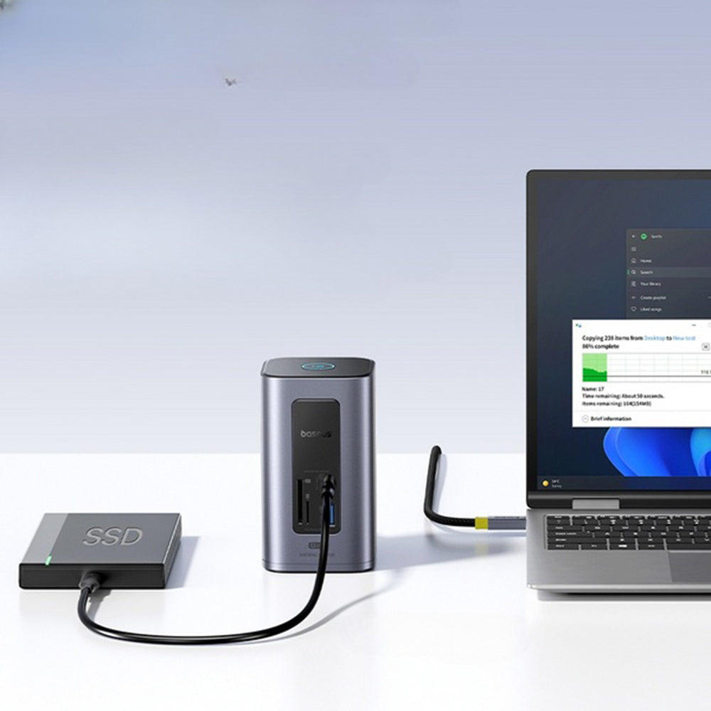 Višenamjenski hub Baseus Nomos NU1 Air Spacemate, 12-u-1, sivi B00061800123-00