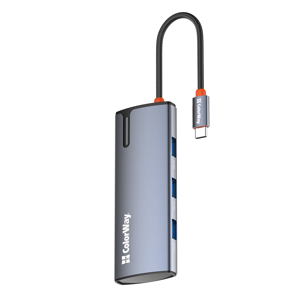 Hub USB-C ColorWay CW-HUB01, 5in1, Srebrni