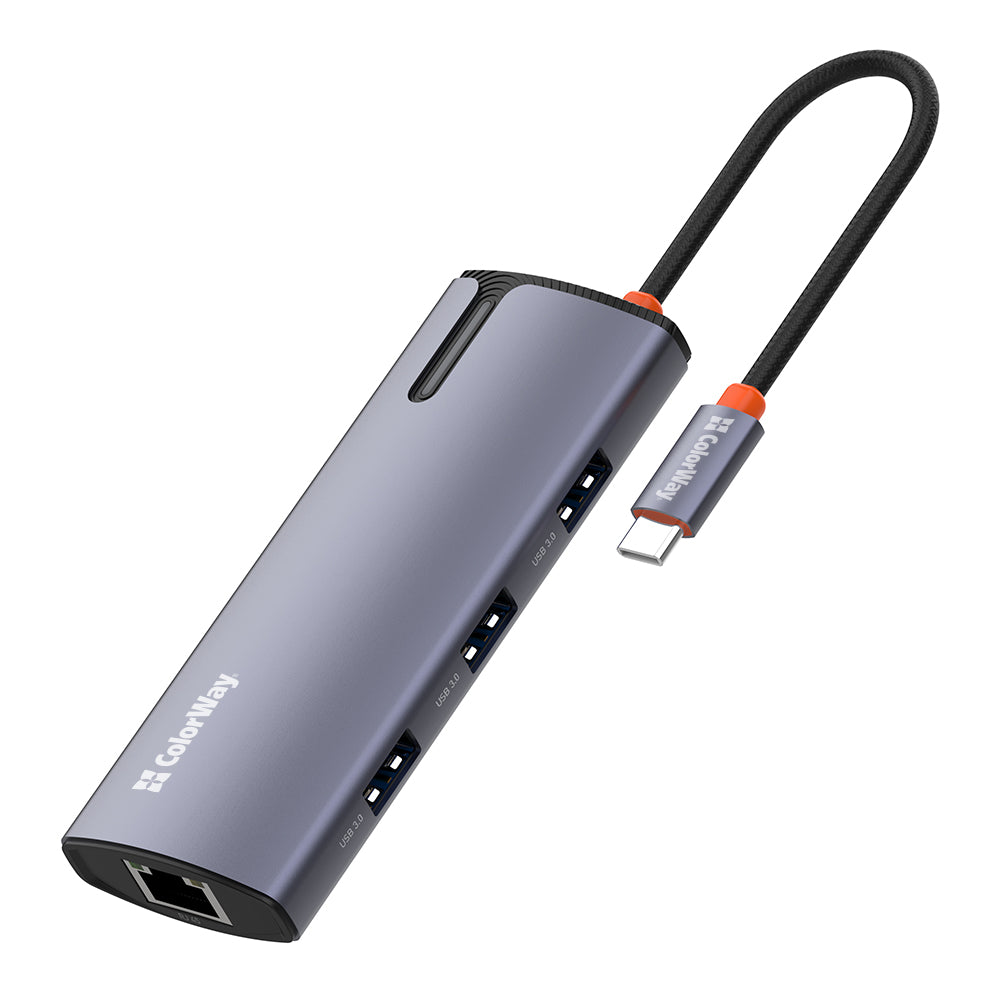Hub USB-C ColorWay CW-HUB03, 6u1, Srebrni