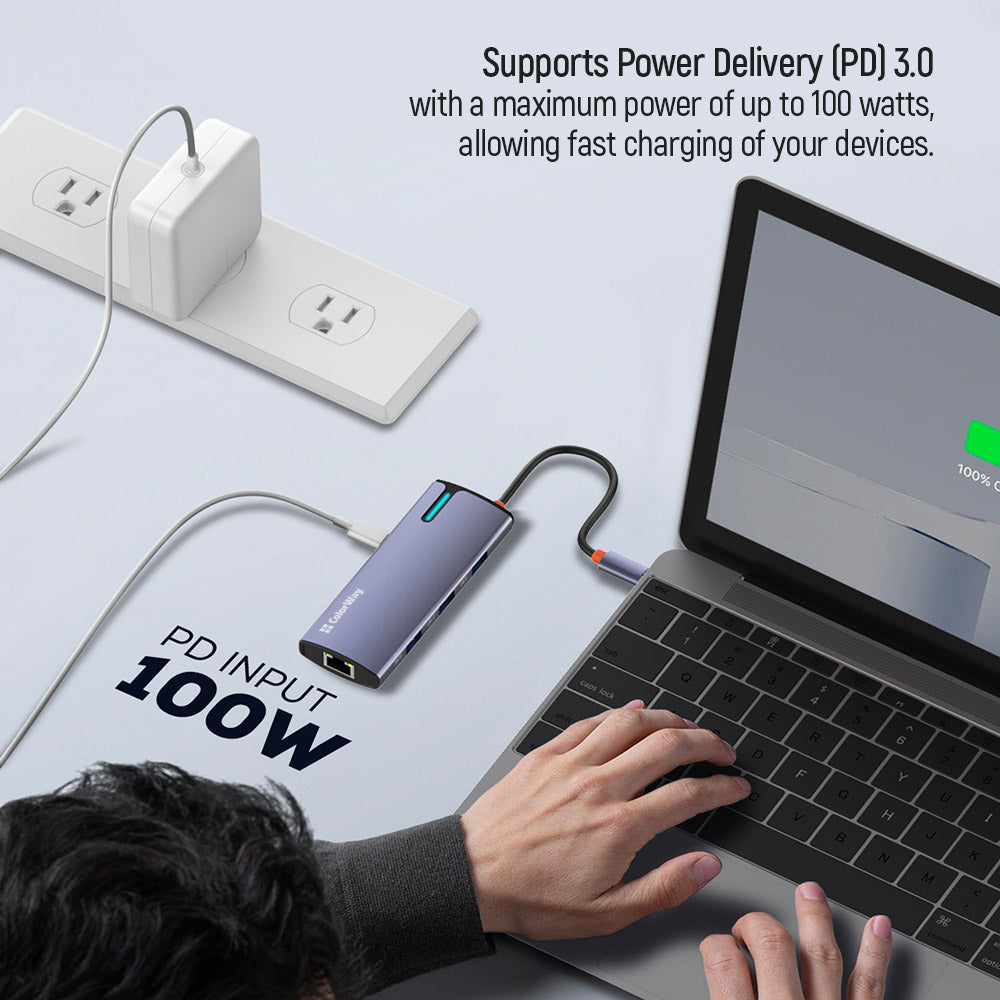 Hub USB-C ColorWay CW-HUB03, 6u1, Srebrni
