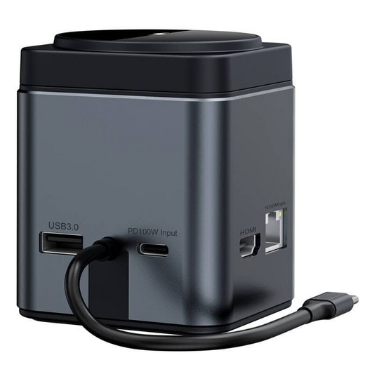 USB-C Hub s Bežičnim Punjenjem QI BlitzWolf BW-TH17, 9u1, Crna