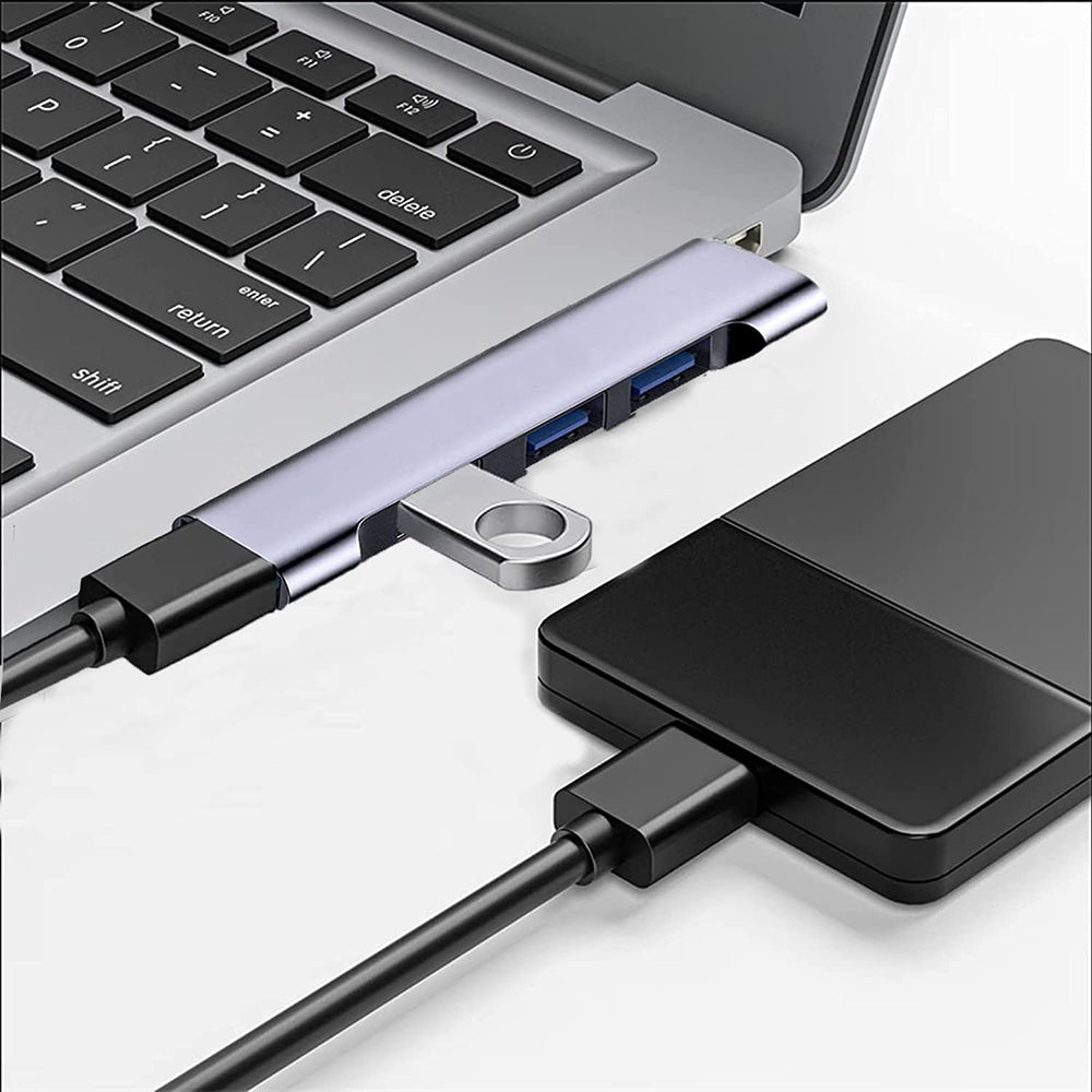 Hub USB-C Techsuit H13 ZenithDock, 4u1, Sivi