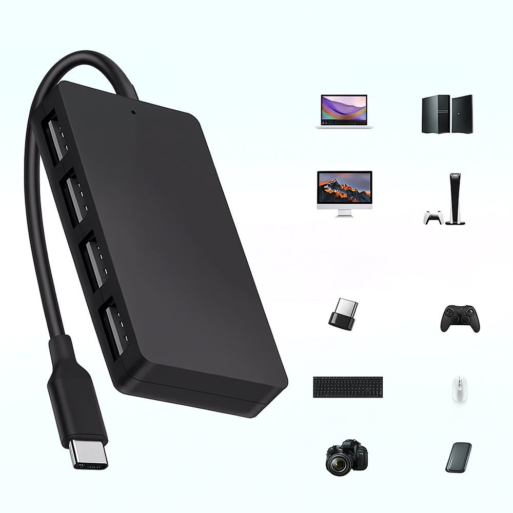 Hub USB-C Techsuit H16 QuantumNode, 4u1, Crni