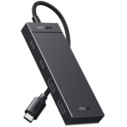 Hub USB-C UGREEN CM416, 2 x USB-A 3.1 - 2 x USB-C, 0,25 m, Crni