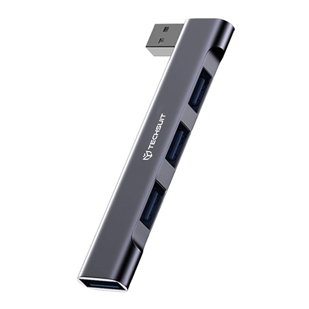 USB Hub Techsuit H14 ZenithDock, 4u1, Sivi