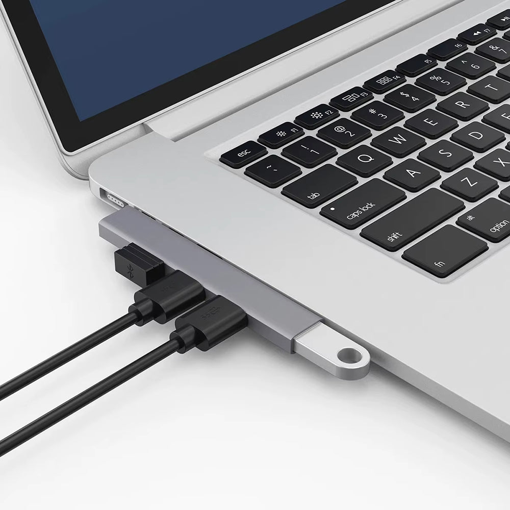USB Hub Techsuit H14 ZenithDock, 4u1, Sivi
