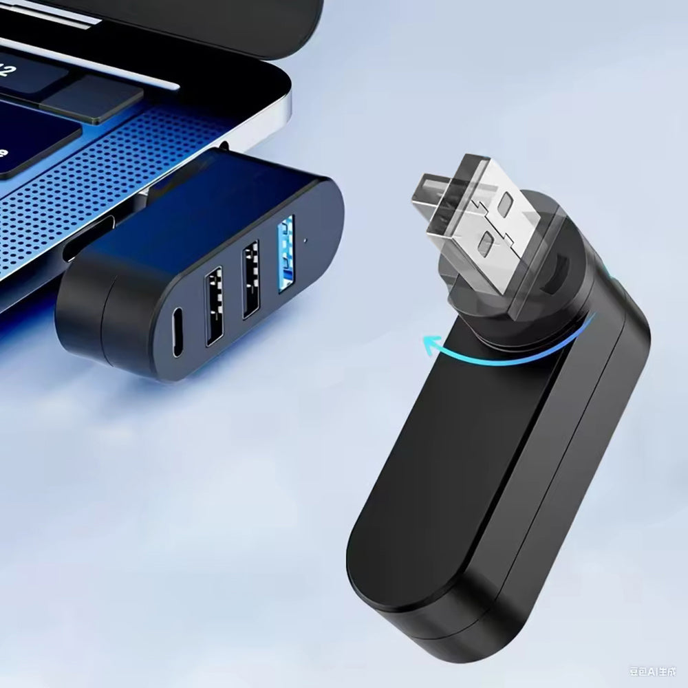 USB Hub Techsuit H17 SplitterNode, 4u1, Crni