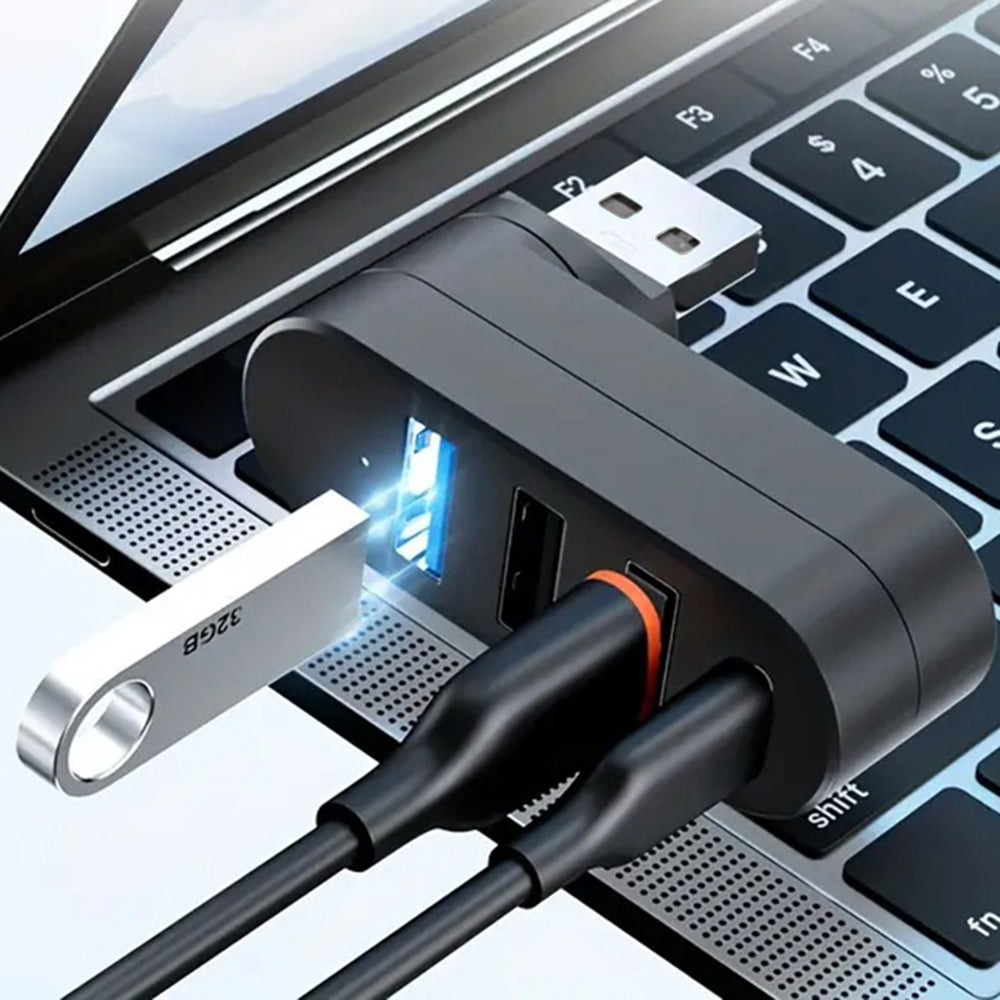 USB Hub Techsuit H17 SplitterNode, 4u1, Crni