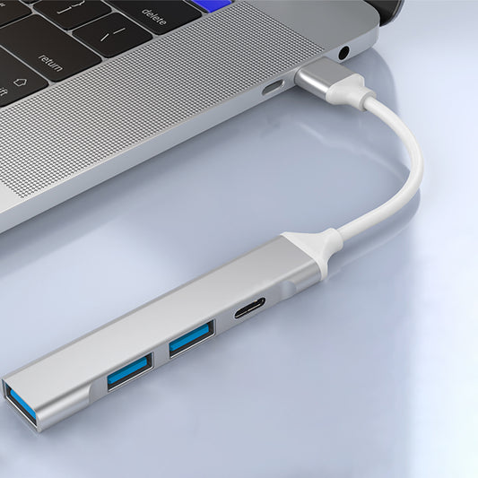 USB Hub Techsuit H19 PolarisBridge, 4u1, Sivo Bijeli