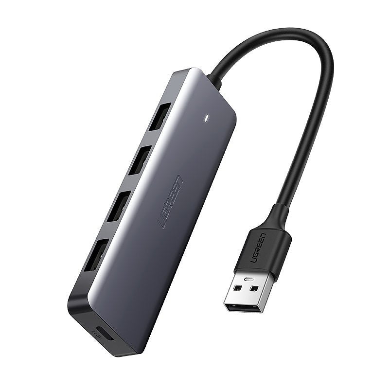 Hub USB UGREEN CM219, 4 x USB-A 3.0 - 1 x USB-C, Sivi