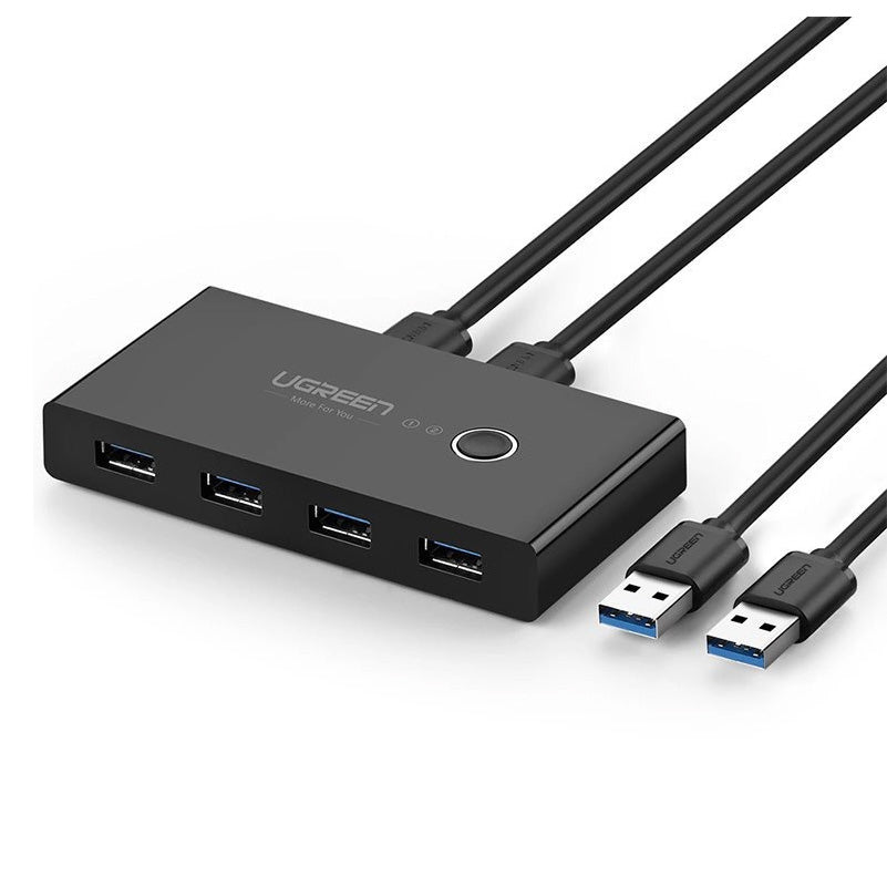 USB prekidač UGREEN US216 (30768) Two Sharing Box, 4 x USB-A 3.0, Crna
