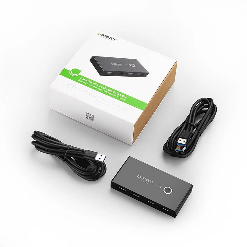 USB prekidač UGREEN US216 (30768) Two Sharing Box, 4 x USB-A 3.0, Crna