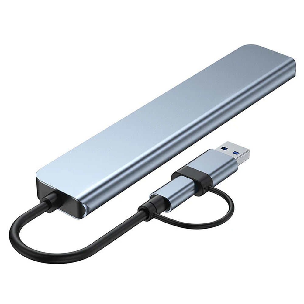 Hub USB / USB-C Techsuit H9 DataBridge, 8u1, Sivi