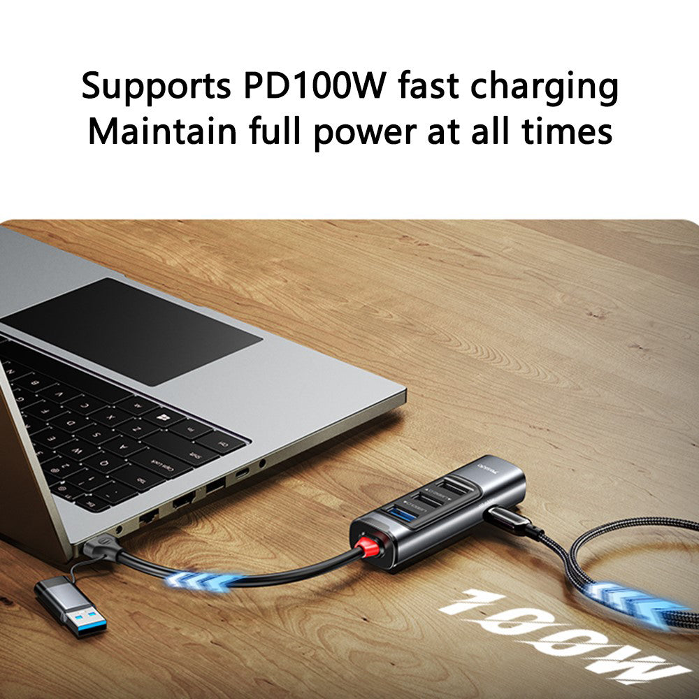 USB / USB-C hub Yesido HB20, 5u1, Sivi