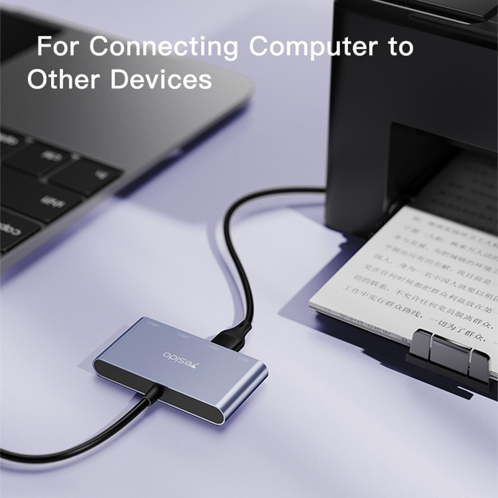 USB hub Yesido HB12, 4u1, Sivi