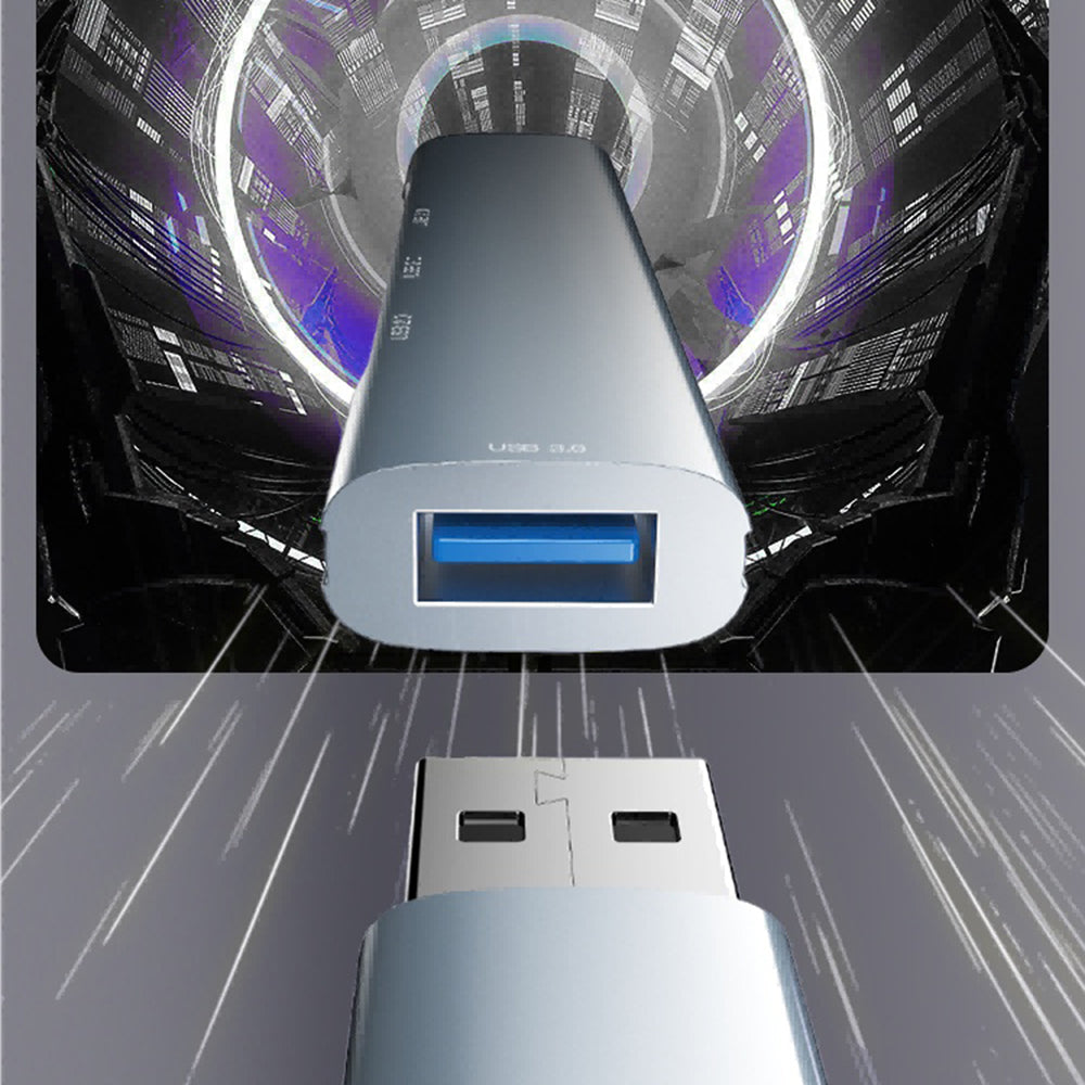 USB Hub Yesido HB18, 4u1, Sivi