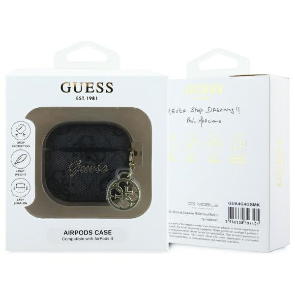 Futrola Guess 4G Charm za Apple AirPods 4, Crna