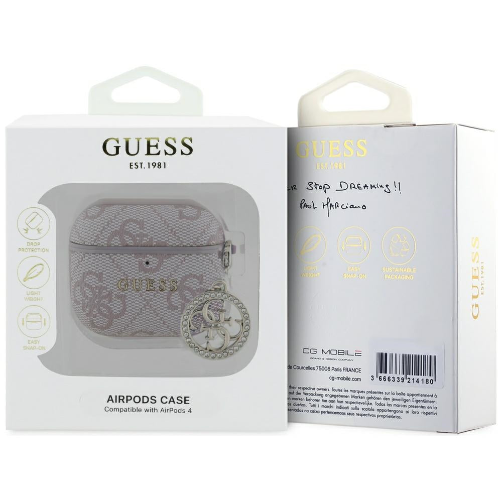 Futrola Guess 4G Strass Charm za Apple AirPods 4, Roza