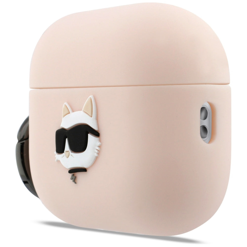 Futrola Karl Lagerfeld Silicone Choupette's Head 3D za Apple AirPods Pro 3, Roza