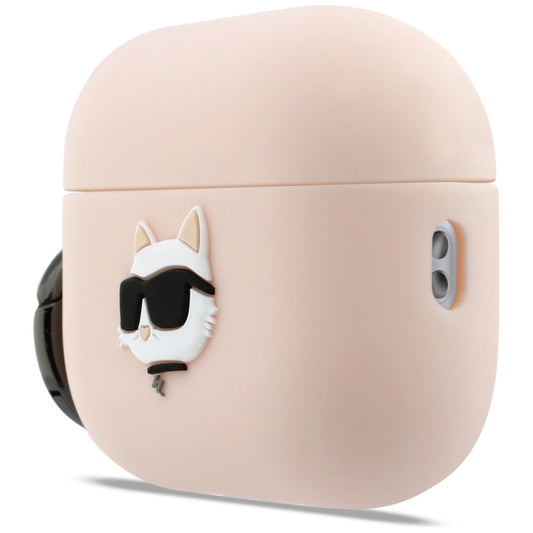 Futrola Karl Lagerfeld Silicone Choupette's Head 3D za Apple AirPods Pro 3, Roza
