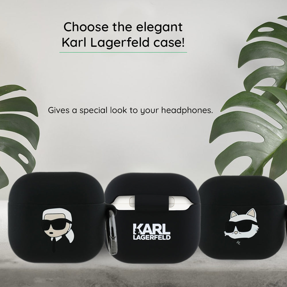 Futrola Karl Lagerfeld 3D Karl's Head za Apple AirPods 4, Crna