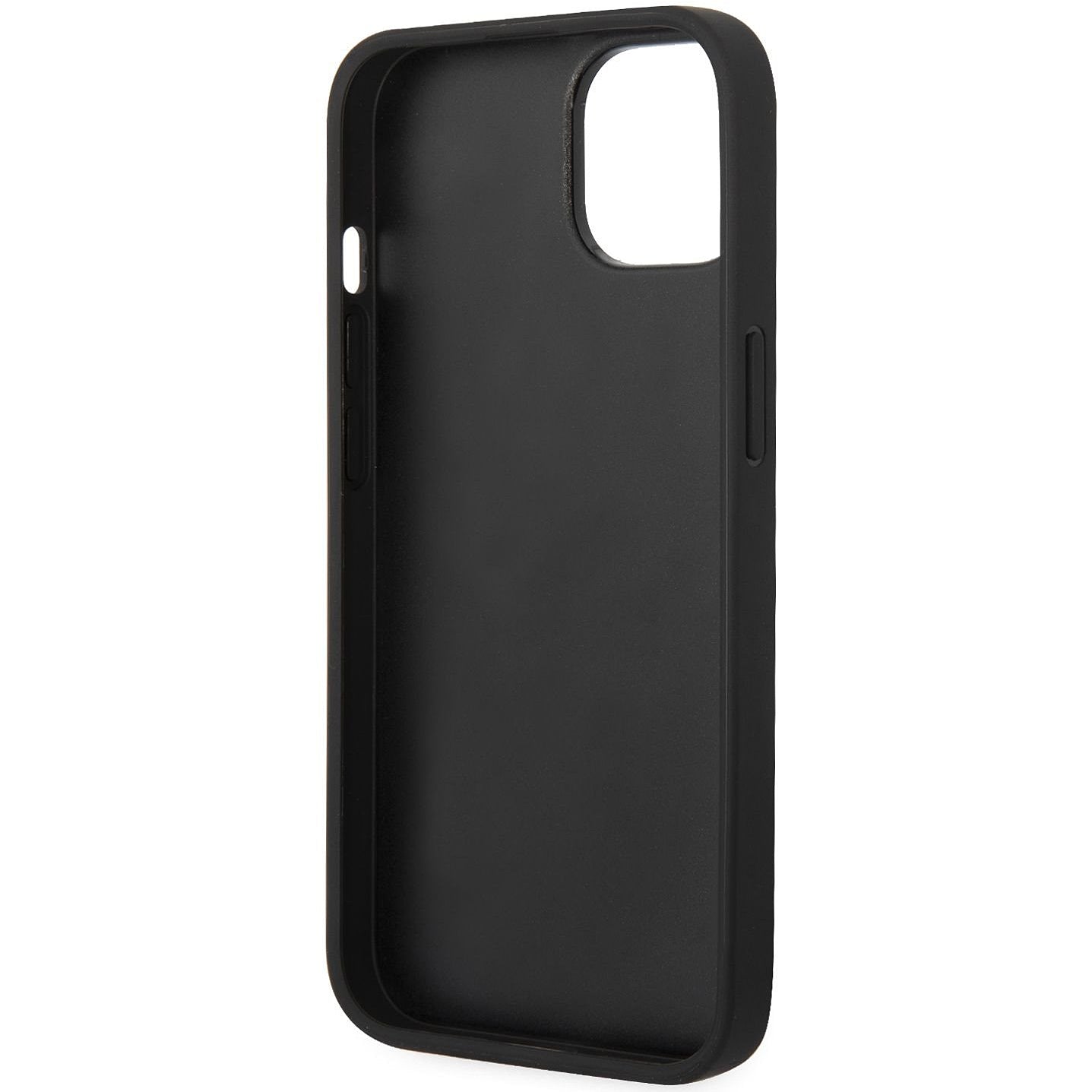 Maska za Apple iPhone 14 Plus, Karl Lagerfeld, Saffiano Monogram Metal Logo, Crna