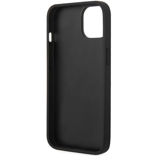 Maska za Apple iPhone 14 Plus, Karl Lagerfeld, Saffiano Monogram Metal Logo, Crna