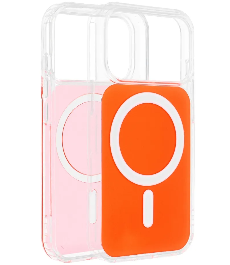 MagSafe futrola za Apple iPhone 17e / 16e, OEM, Clear Fusion Mag Cover, Narančasta