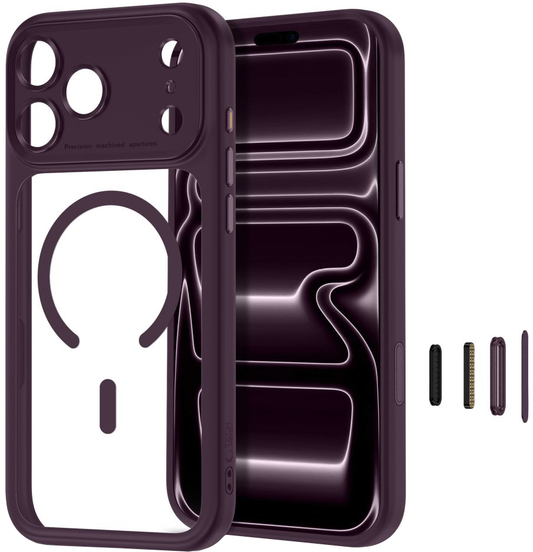 MagSafe futrola za Apple iPhone 18 Pro Max / 17 Pro Max, Tech-Protect, MagPeak CC, Prozirna Bordo