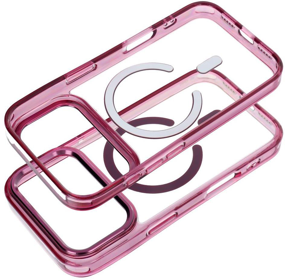 MagSafe maskica za Apple iPhone 18 Pro / iPhone 17 Pro, OEM, Frame Clear Hybrid, bordo boje