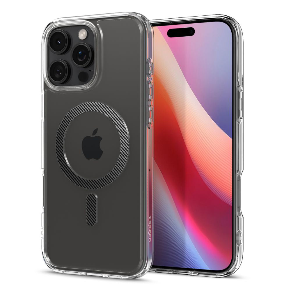 Futrola MagSafe za Apple iPhone 16 Pro, Spigen, Ultra Hybrid Carbon, Siva ACS08131
