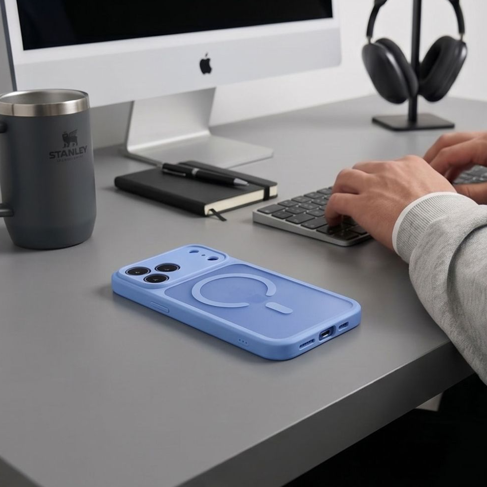 MagSafe maska za Apple iPhone 18 Pro / 17 Pro, Tech-Protect, BasicMag, Mat Plava