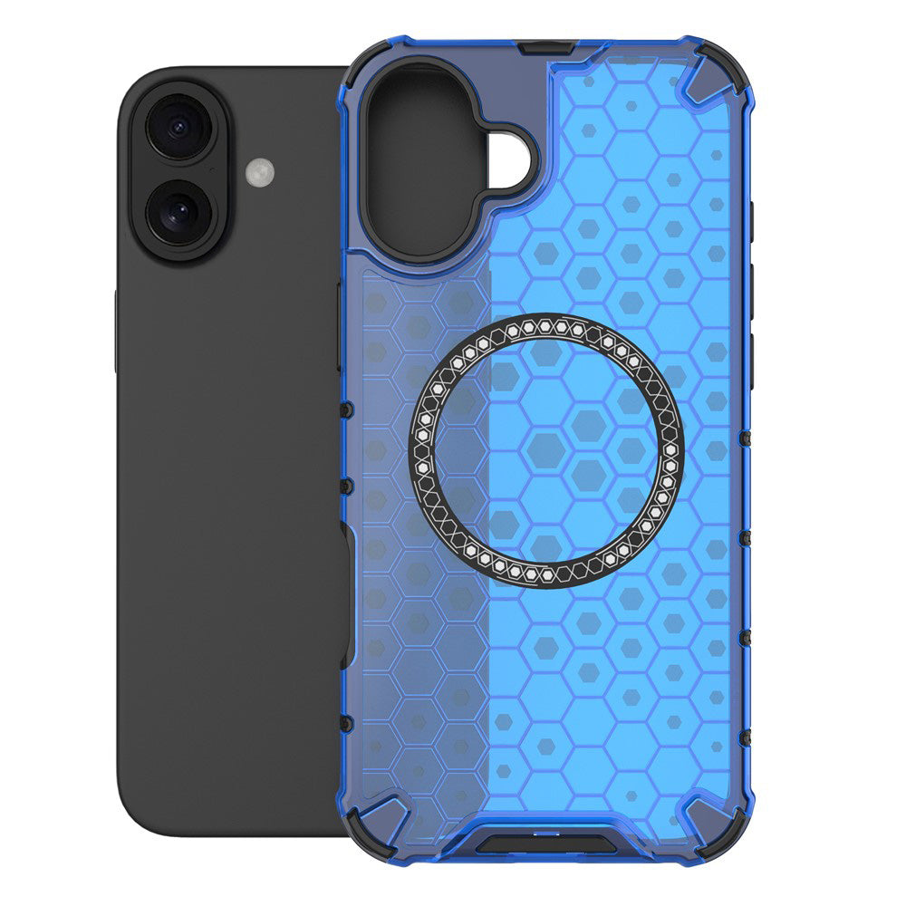 MagSafe maskica za Apple iPhone 16, Techsuit, HoneyComb Shield, Plava