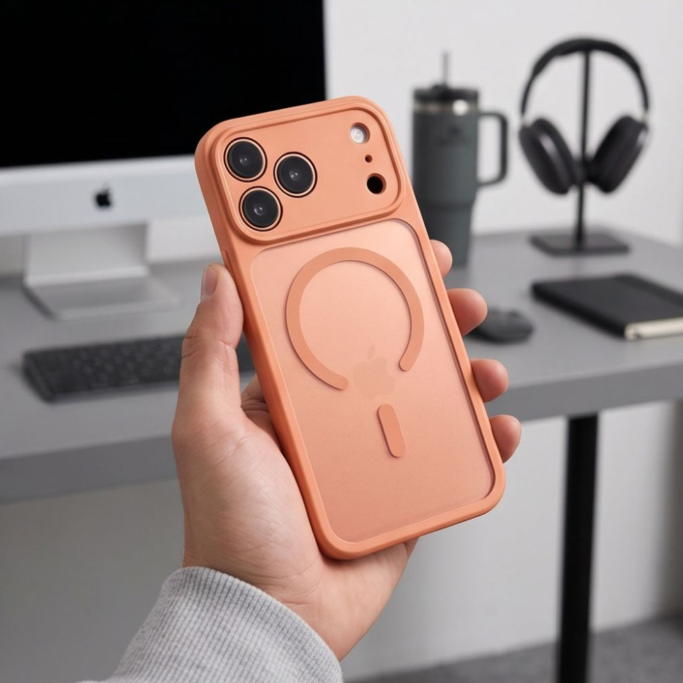 MagSafe maska za Apple iPhone 18 Pro / 17 Pro, Tech-Protect, BasicMag, Mat narančasta