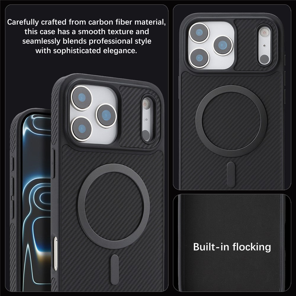 MagSafe futrola za Apple iPhone 17 Pro, OEM, Carbon Metal Ring, Crna