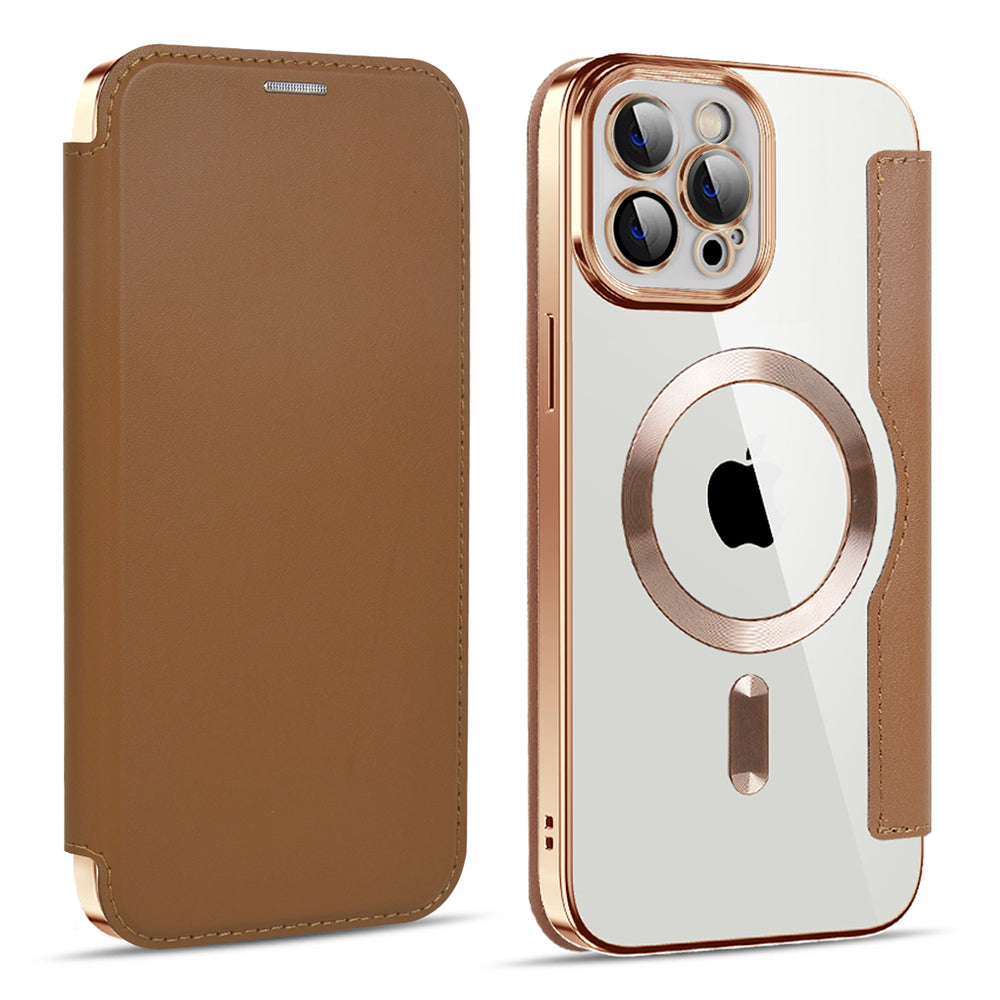 MagSafe futrola za Apple iPhone 11 Pro Max, Techsuit, SmartMag Book, Smeđa