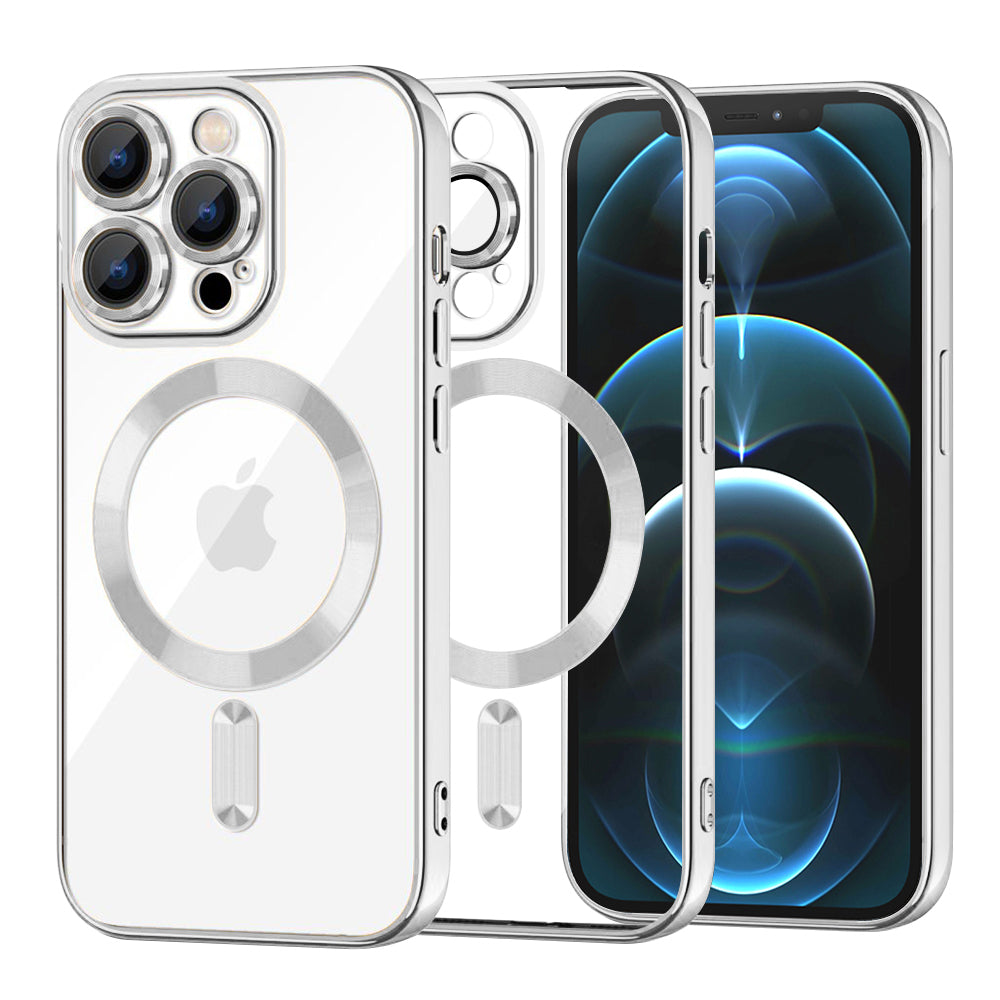 MagSafe futrola za Apple iPhone 12 Pro Max, Techsuit, Luxury Crystal, Srebrna