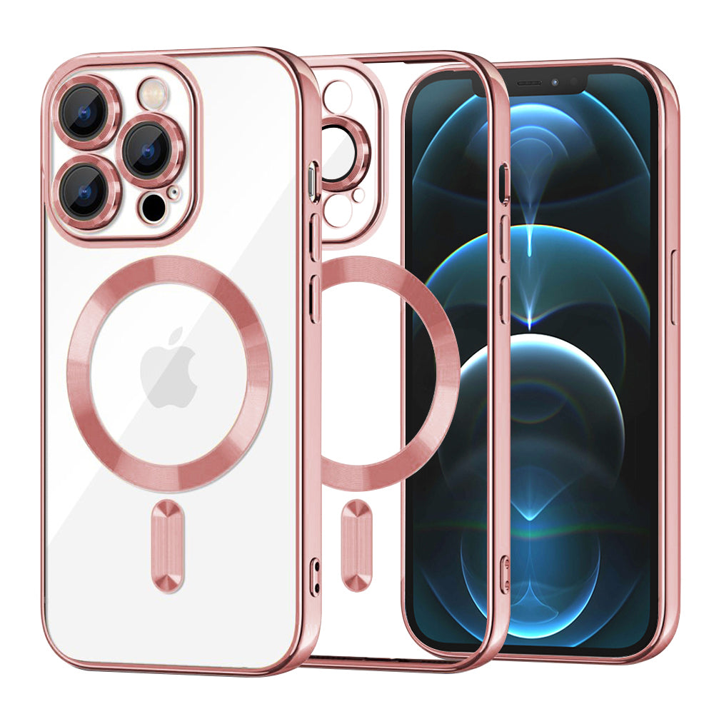 MagSafe maska za Apple iPhone 12 Pro Max, Techsuit, Luxury Crystal, Roza
