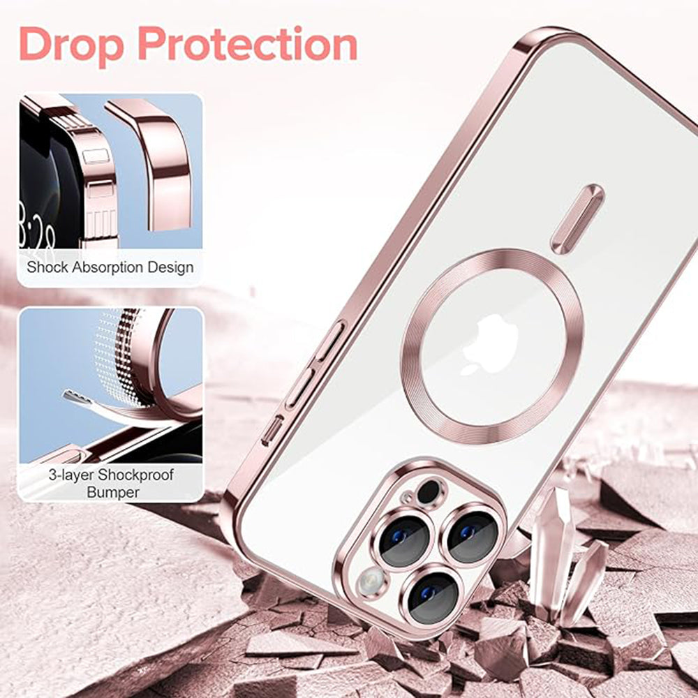 MagSafe futrola za Apple iPhone 12 Pro, Techsuit, Luxury Crystal, Roza