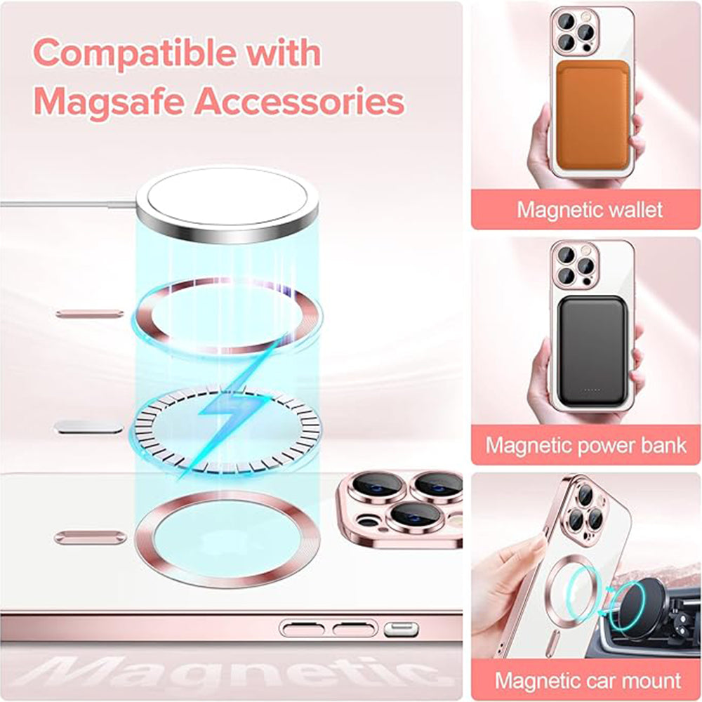 MagSafe futrola za Apple iPhone 12 Pro, Techsuit, Luxury Crystal, Roza