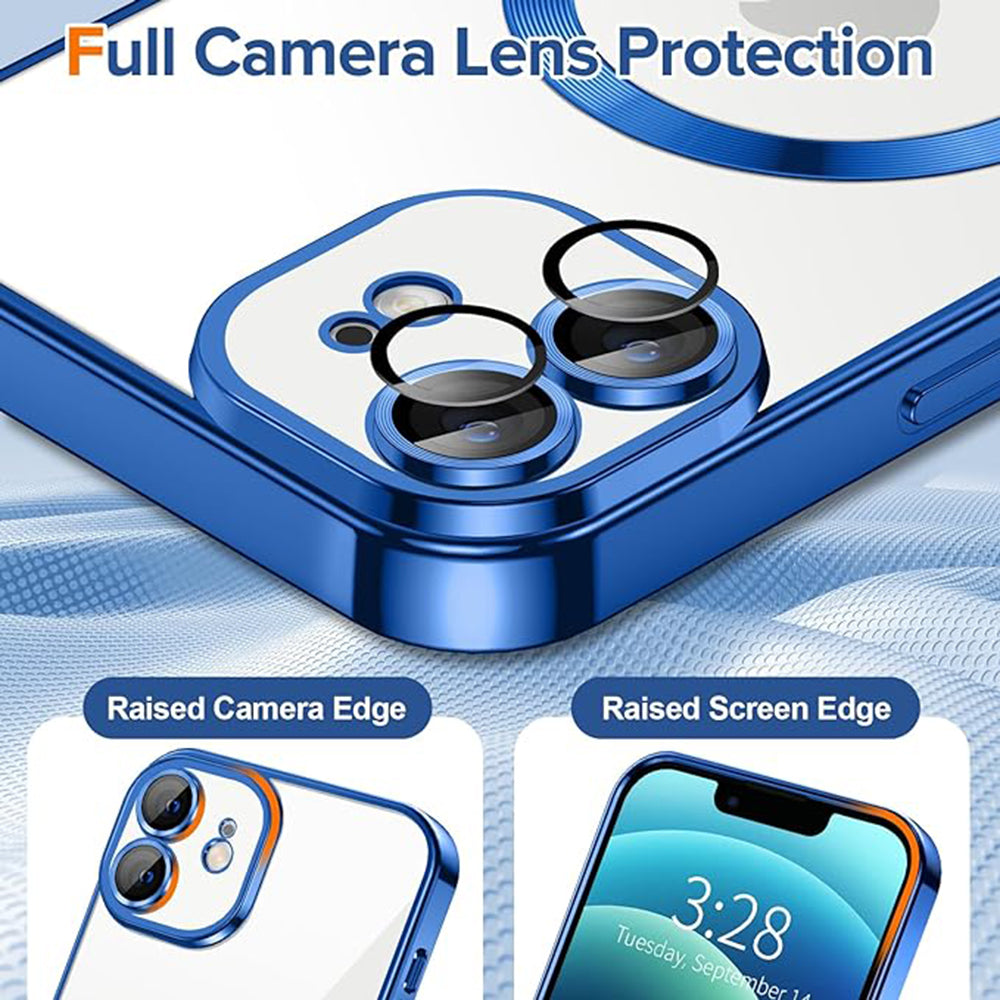 MagSafe maska za Apple iPhone 12, Techsuit, Luxury Crystal, Tamno Plava