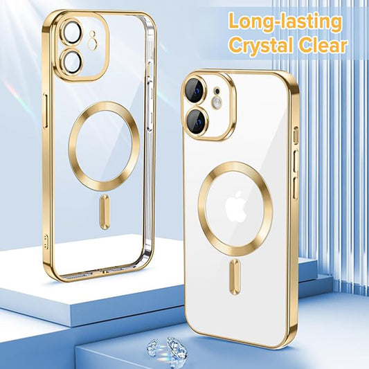 MagSafe futrola za Apple iPhone 12, Techsuit, Luxury Crystal, Zlatna