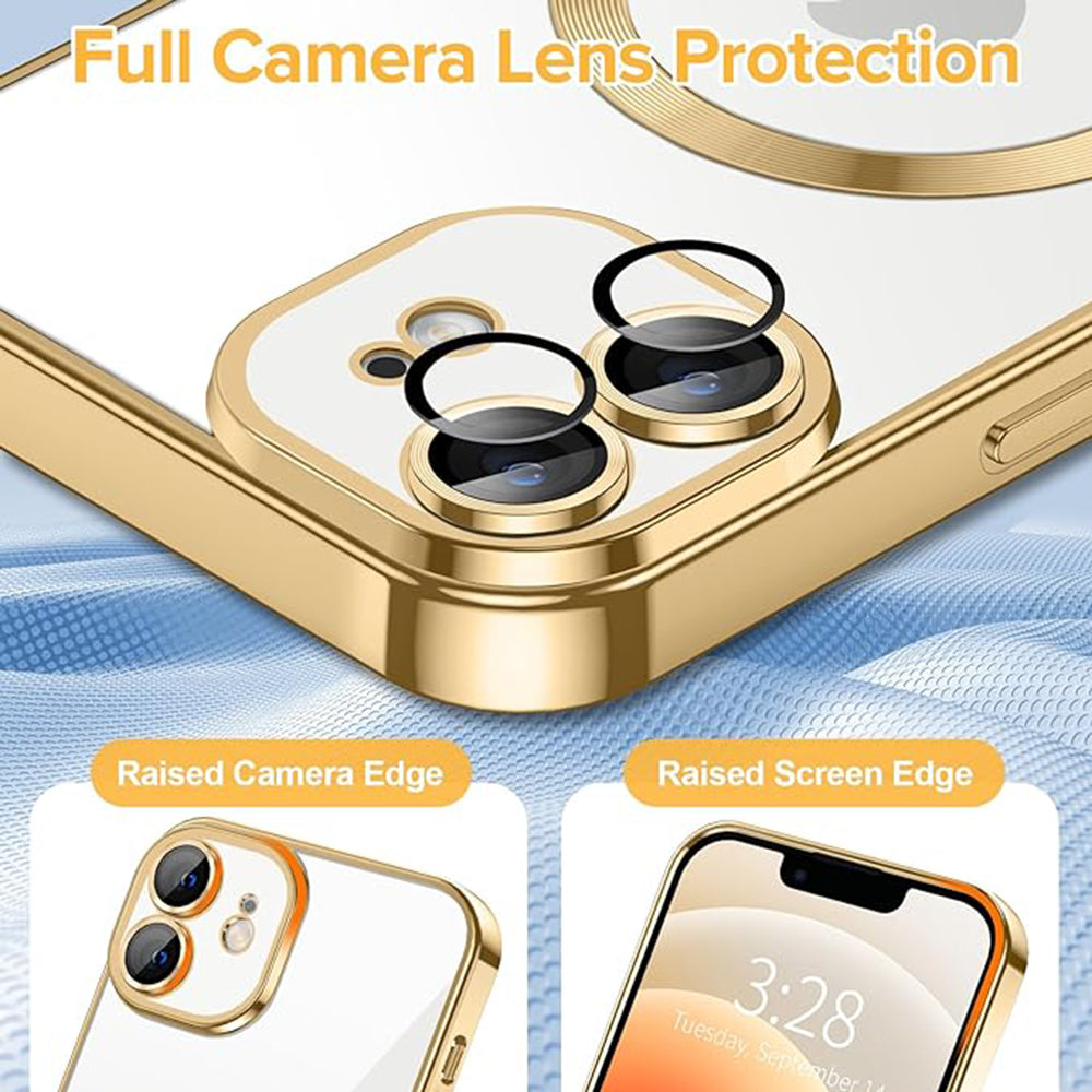 MagSafe futrola za Apple iPhone 12, Techsuit, Luxury Crystal, Zlatna