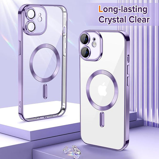 MagSafe futrola za Apple iPhone 12, Techsuit, Luxury Crystal, Svijetlo Ljubičasta